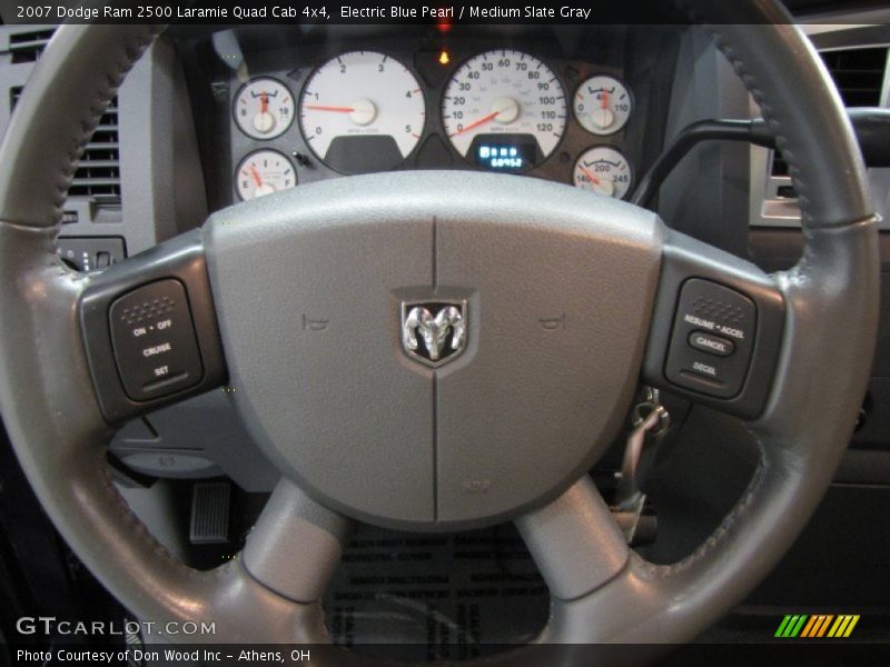 Electric Blue Pearl / Medium Slate Gray 2007 Dodge Ram 2500 Laramie Quad Cab 4x4