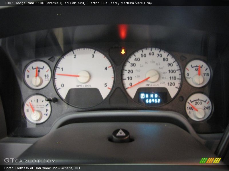 Electric Blue Pearl / Medium Slate Gray 2007 Dodge Ram 2500 Laramie Quad Cab 4x4