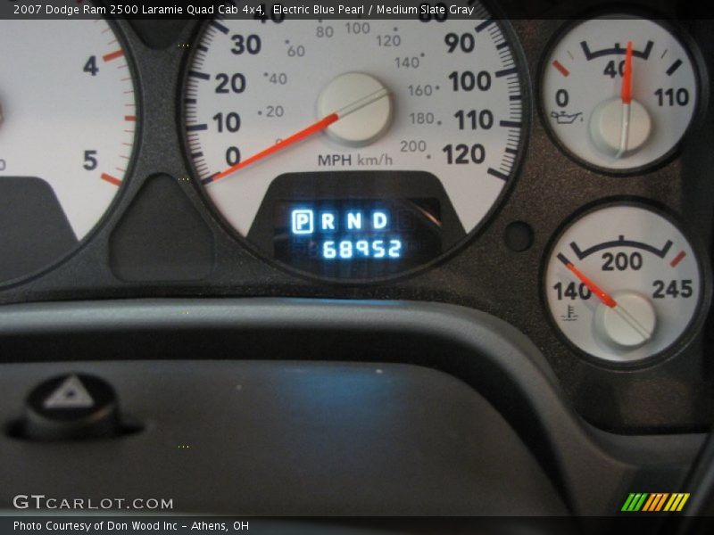 Electric Blue Pearl / Medium Slate Gray 2007 Dodge Ram 2500 Laramie Quad Cab 4x4