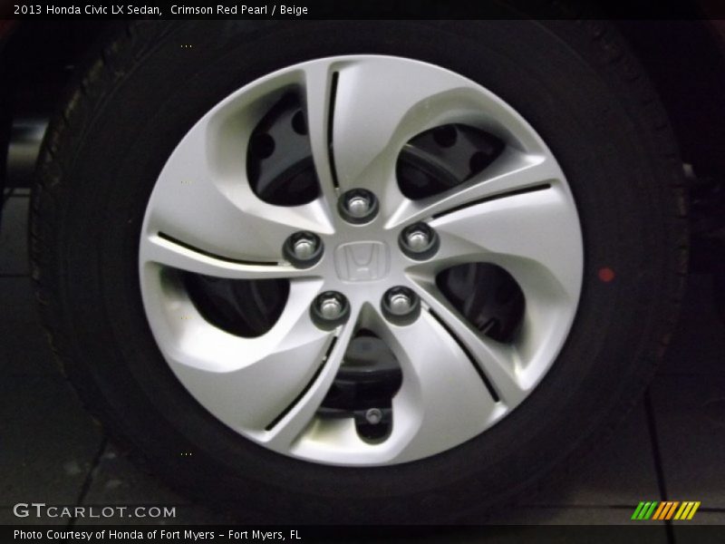 Crimson Red Pearl / Beige 2013 Honda Civic LX Sedan