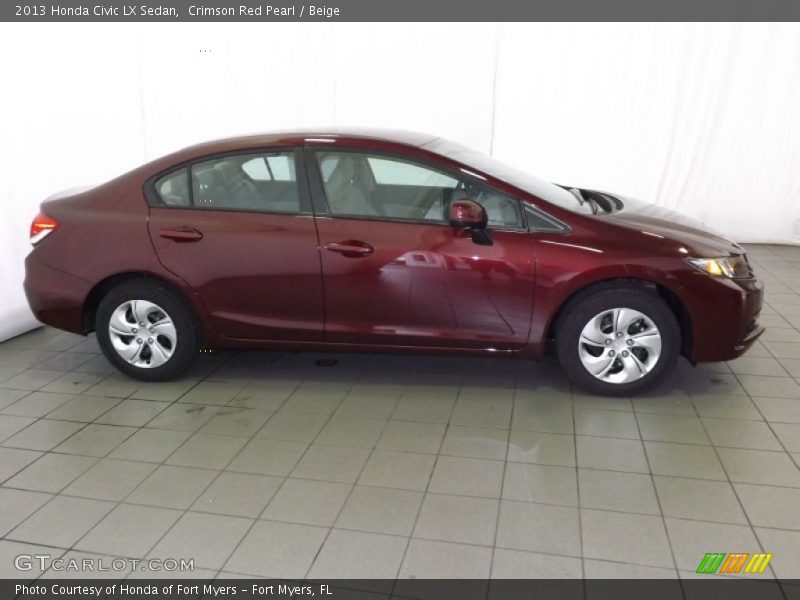 Crimson Red Pearl / Beige 2013 Honda Civic LX Sedan