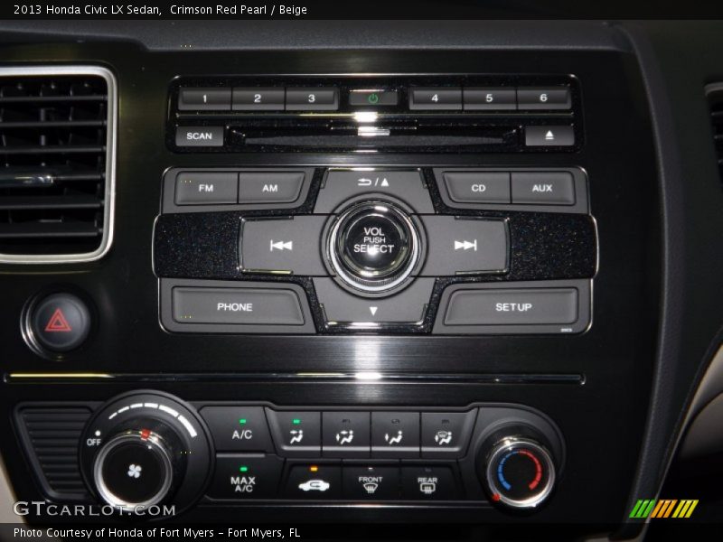 Crimson Red Pearl / Beige 2013 Honda Civic LX Sedan