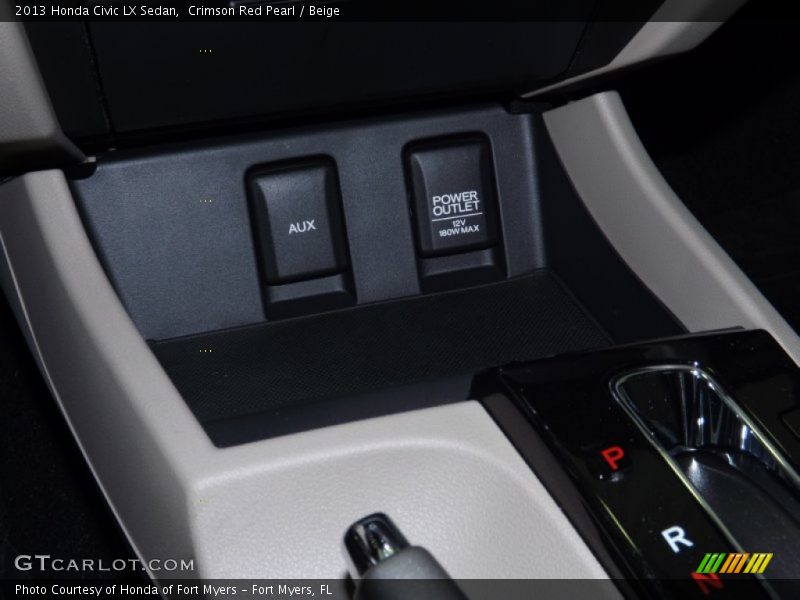 Crimson Red Pearl / Beige 2013 Honda Civic LX Sedan