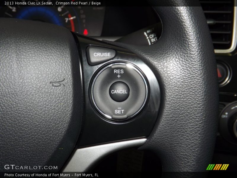Crimson Red Pearl / Beige 2013 Honda Civic LX Sedan