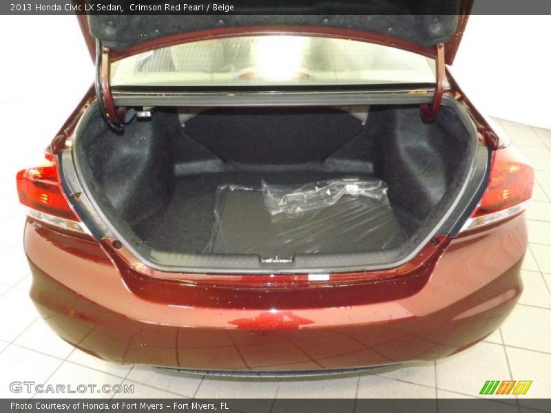 Crimson Red Pearl / Beige 2013 Honda Civic LX Sedan