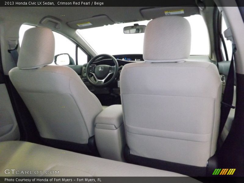 Crimson Red Pearl / Beige 2013 Honda Civic LX Sedan