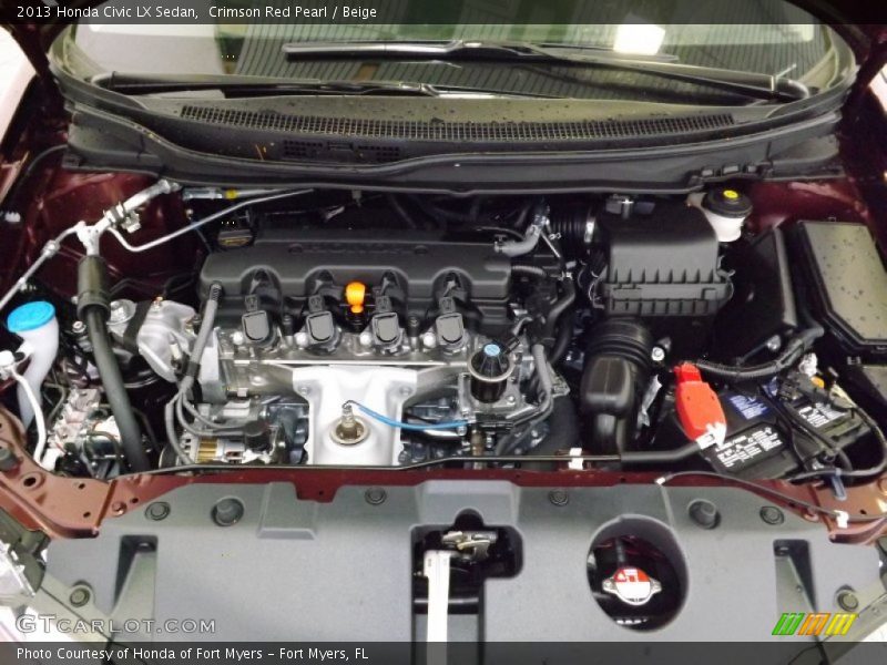 Crimson Red Pearl / Beige 2013 Honda Civic LX Sedan