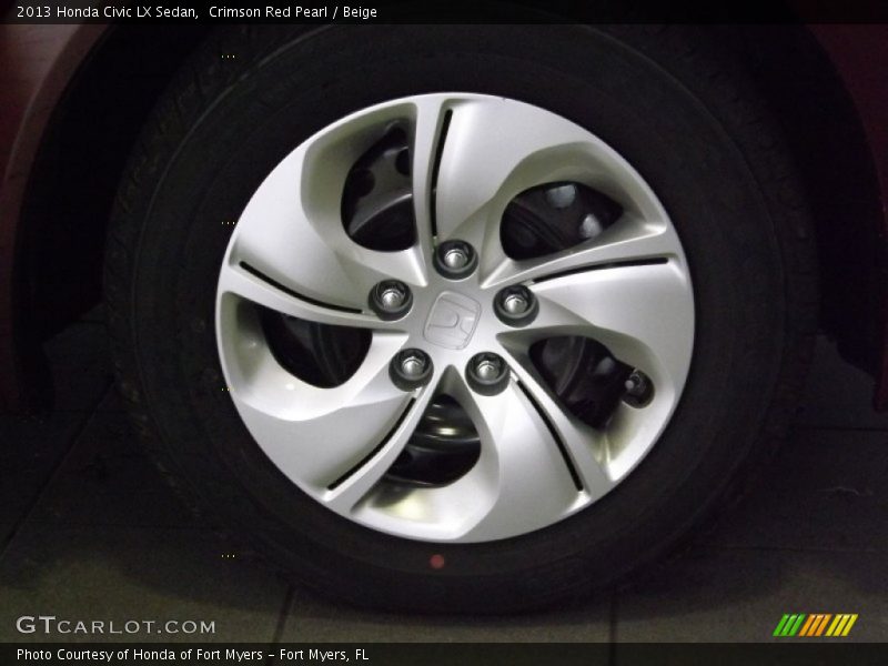 Crimson Red Pearl / Beige 2013 Honda Civic LX Sedan