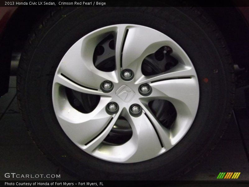 Crimson Red Pearl / Beige 2013 Honda Civic LX Sedan