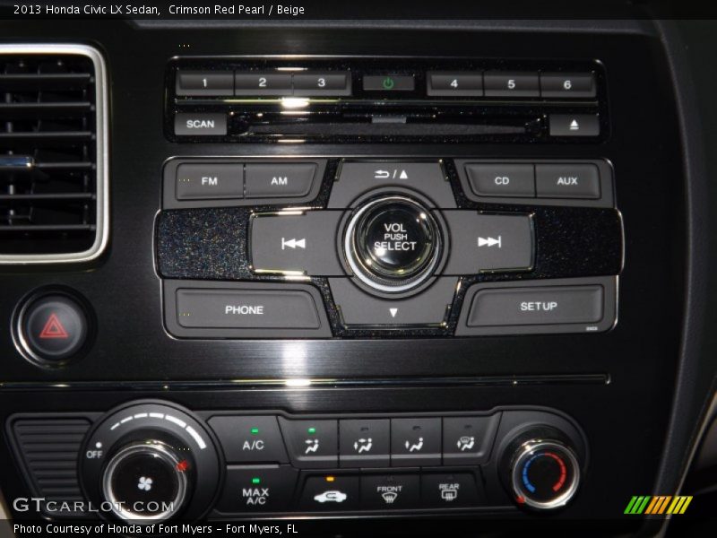 Crimson Red Pearl / Beige 2013 Honda Civic LX Sedan