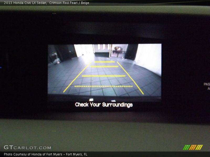 Crimson Red Pearl / Beige 2013 Honda Civic LX Sedan