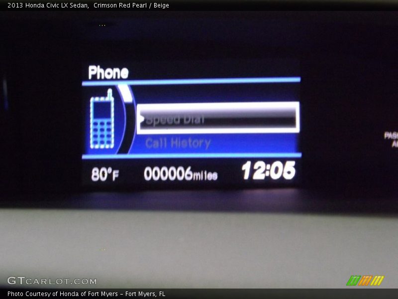Crimson Red Pearl / Beige 2013 Honda Civic LX Sedan