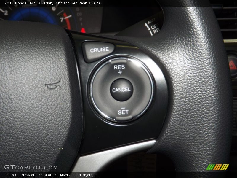 Crimson Red Pearl / Beige 2013 Honda Civic LX Sedan