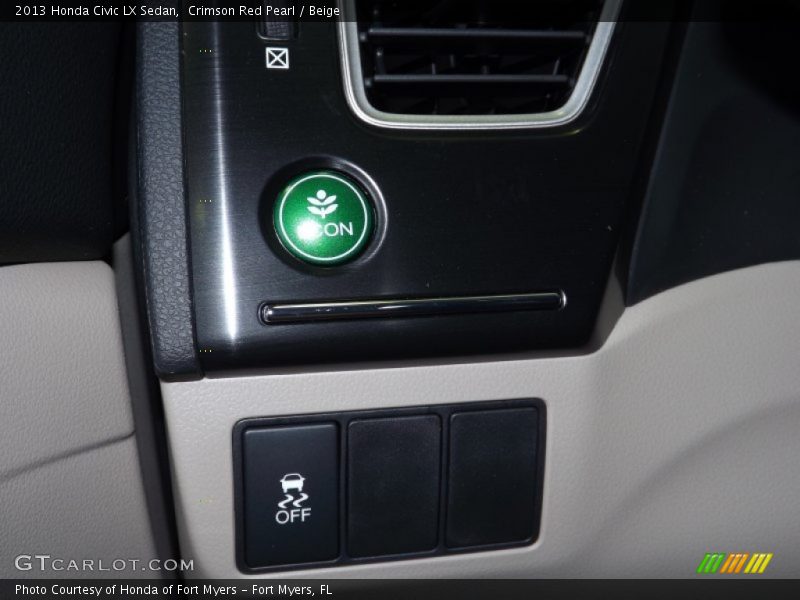 Crimson Red Pearl / Beige 2013 Honda Civic LX Sedan