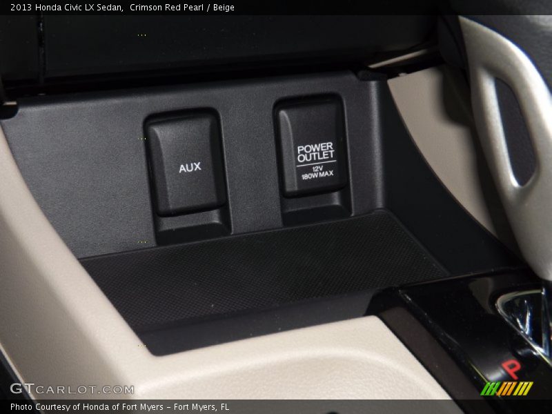 Crimson Red Pearl / Beige 2013 Honda Civic LX Sedan