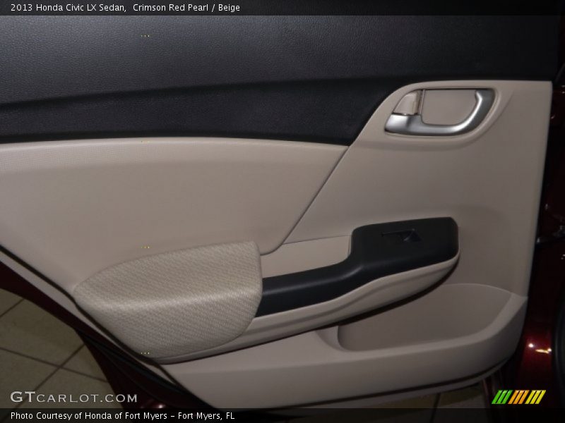 Crimson Red Pearl / Beige 2013 Honda Civic LX Sedan