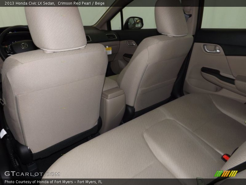 Crimson Red Pearl / Beige 2013 Honda Civic LX Sedan