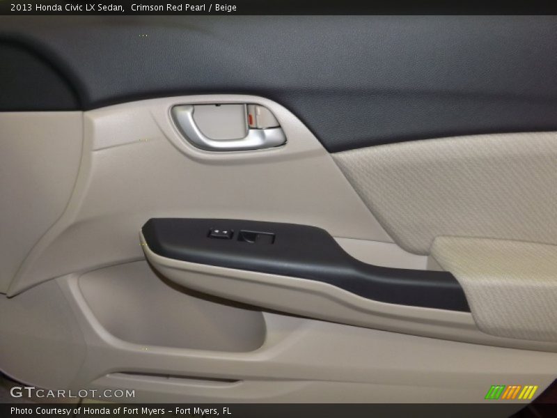 Crimson Red Pearl / Beige 2013 Honda Civic LX Sedan