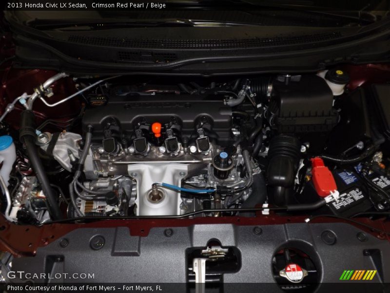 Crimson Red Pearl / Beige 2013 Honda Civic LX Sedan