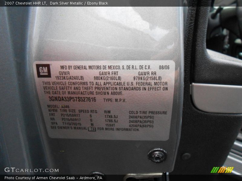 Dark Silver Metallic / Ebony Black 2007 Chevrolet HHR LT