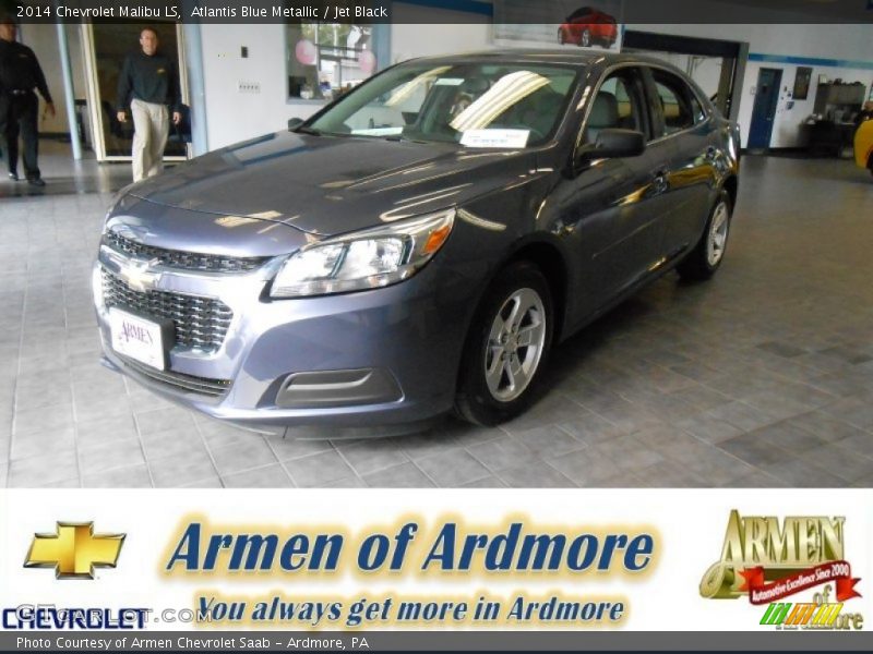 Atlantis Blue Metallic / Jet Black 2014 Chevrolet Malibu LS