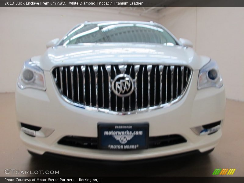 White Diamond Tricoat / Titanium Leather 2013 Buick Enclave Premium AWD