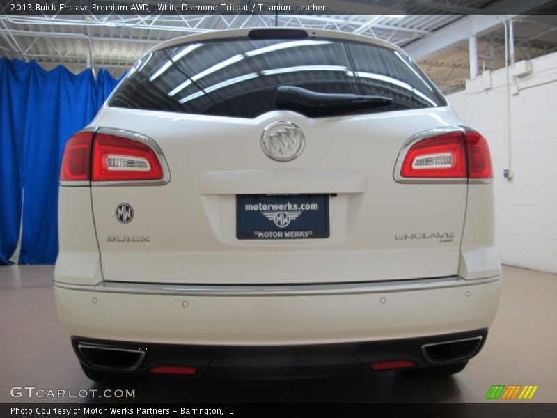 White Diamond Tricoat / Titanium Leather 2013 Buick Enclave Premium AWD