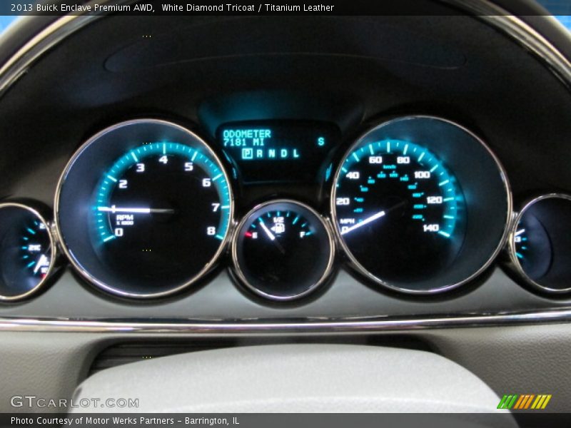 White Diamond Tricoat / Titanium Leather 2013 Buick Enclave Premium AWD