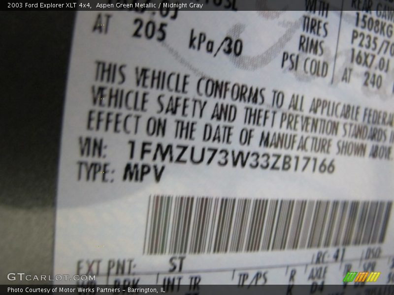 Aspen Green Metallic / Midnight Gray 2003 Ford Explorer XLT 4x4
