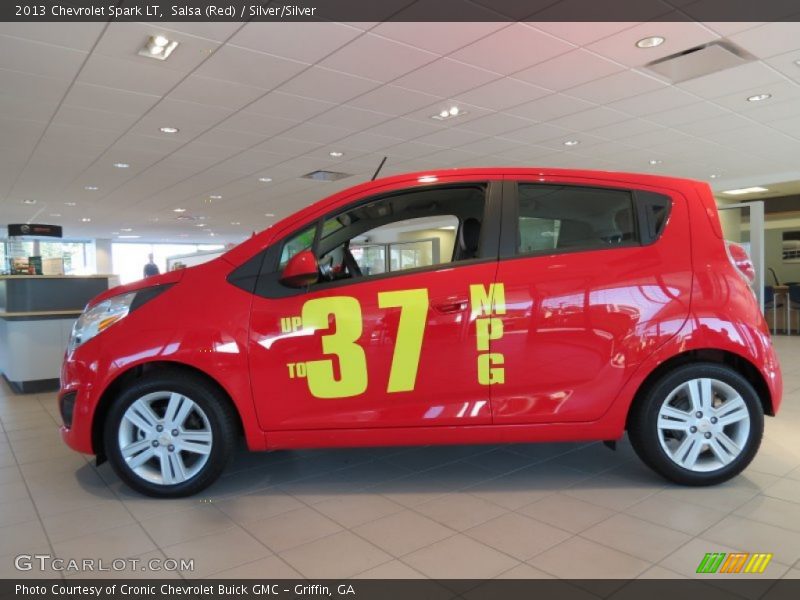 Salsa (Red) / Silver/Silver 2013 Chevrolet Spark LT