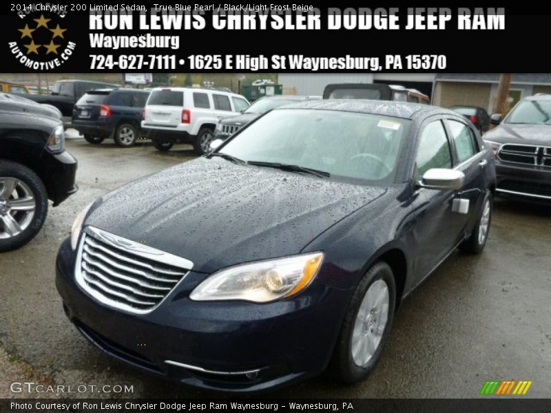 True Blue Pearl / Black/Light Frost Beige 2014 Chrysler 200 Limited Sedan