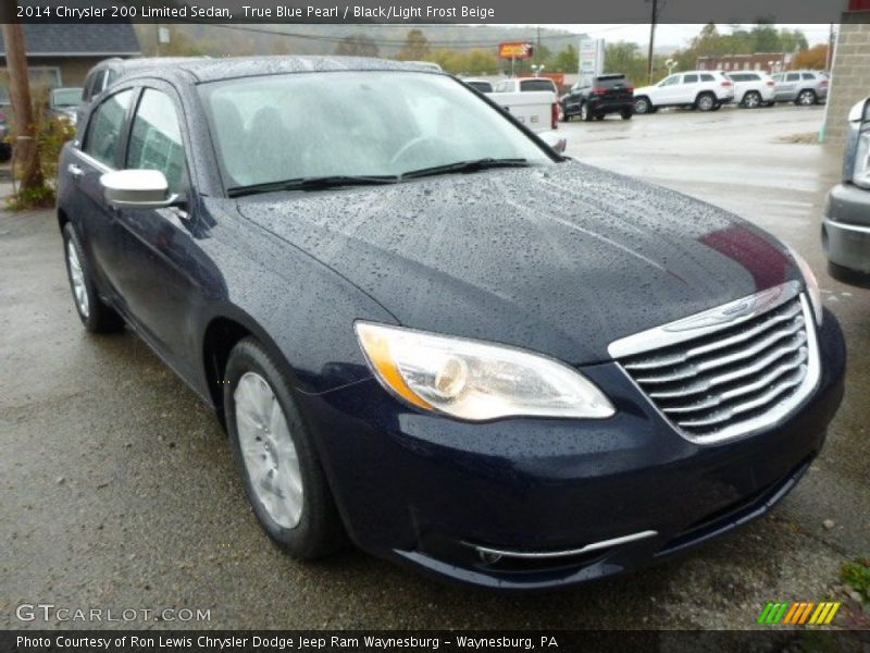 True Blue Pearl / Black/Light Frost Beige 2014 Chrysler 200 Limited Sedan