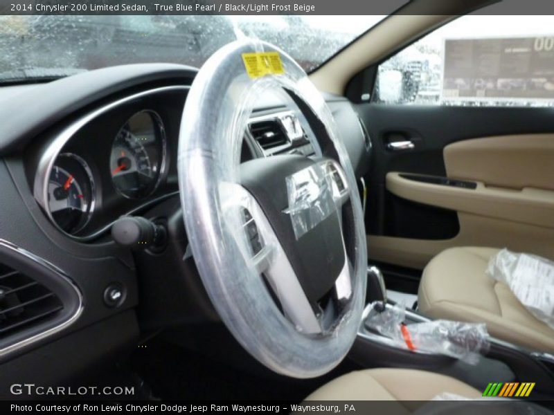 True Blue Pearl / Black/Light Frost Beige 2014 Chrysler 200 Limited Sedan