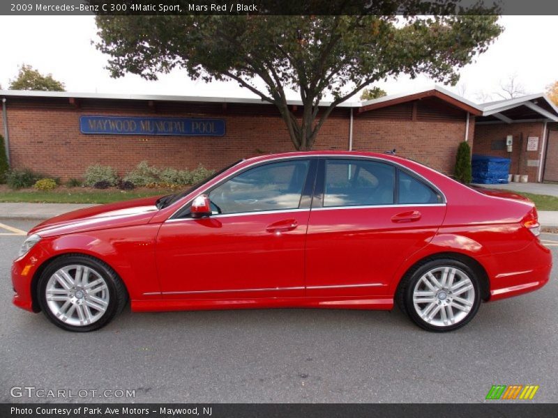 Mars Red / Black 2009 Mercedes-Benz C 300 4Matic Sport