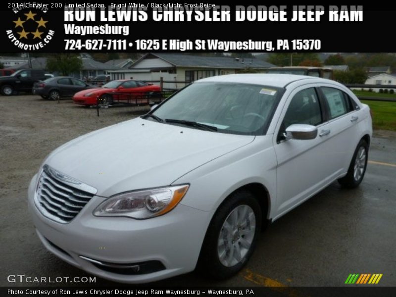 Bright White / Black/Light Frost Beige 2014 Chrysler 200 Limited Sedan