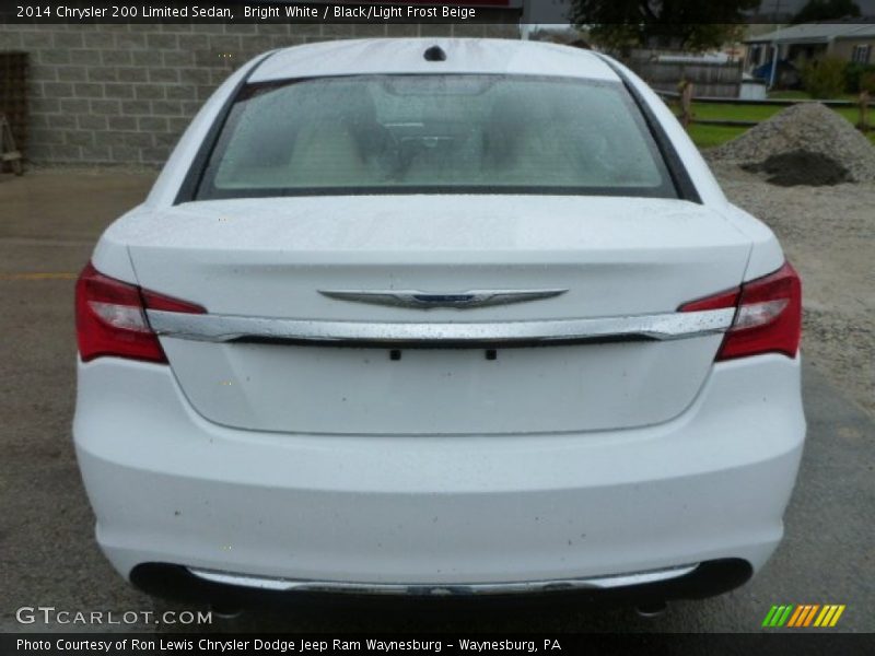 Bright White / Black/Light Frost Beige 2014 Chrysler 200 Limited Sedan