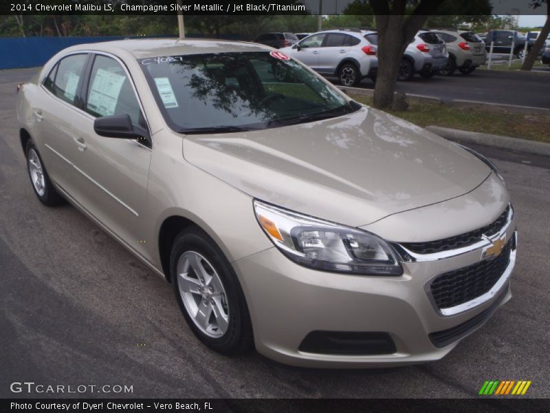Champagne Silver Metallic / Jet Black/Titanium 2014 Chevrolet Malibu LS