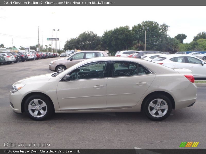 Champagne Silver Metallic / Jet Black/Titanium 2014 Chevrolet Malibu LS