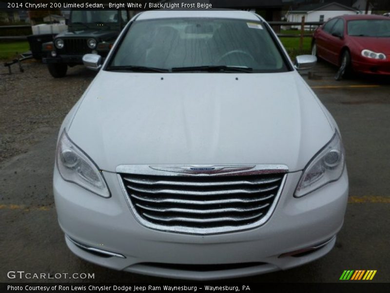 Bright White / Black/Light Frost Beige 2014 Chrysler 200 Limited Sedan