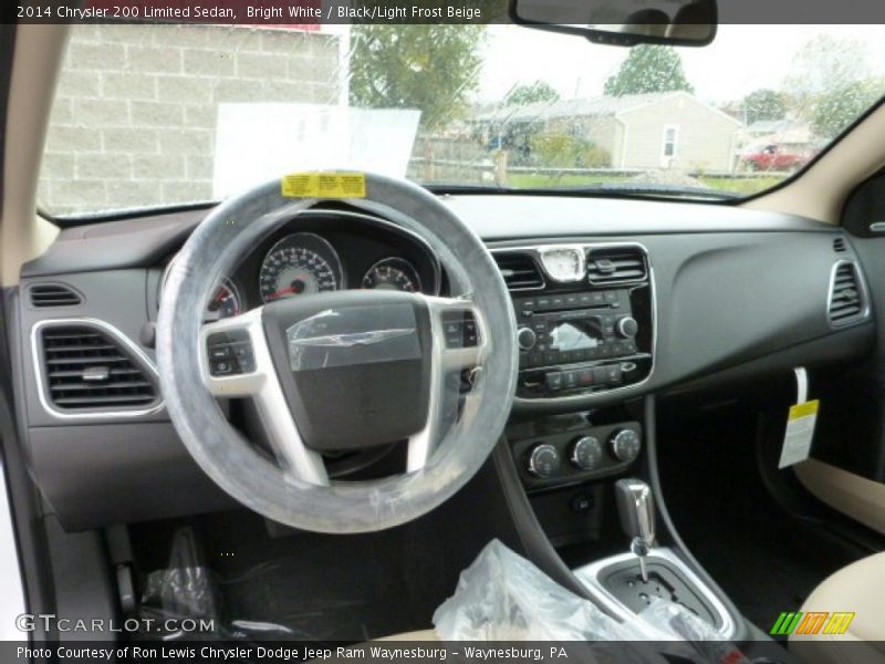 Bright White / Black/Light Frost Beige 2014 Chrysler 200 Limited Sedan