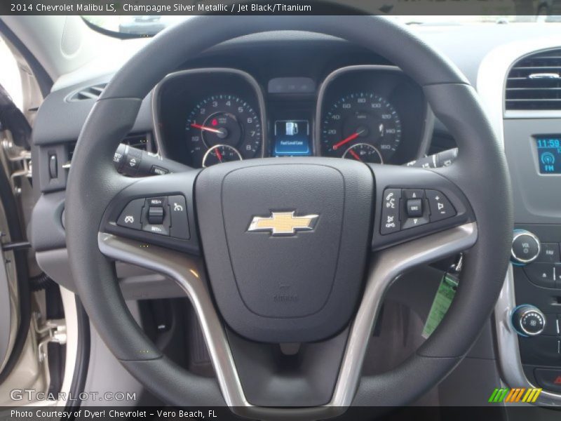 Champagne Silver Metallic / Jet Black/Titanium 2014 Chevrolet Malibu LS
