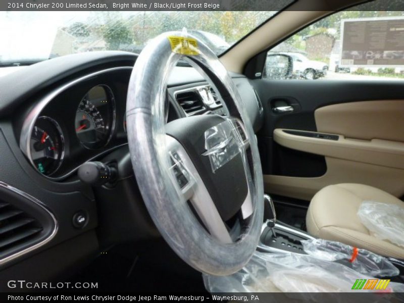 Bright White / Black/Light Frost Beige 2014 Chrysler 200 Limited Sedan