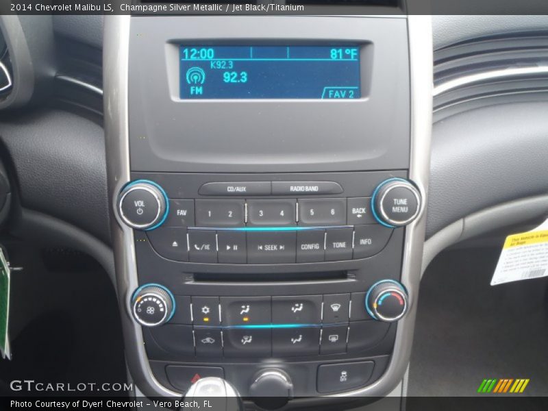 Champagne Silver Metallic / Jet Black/Titanium 2014 Chevrolet Malibu LS