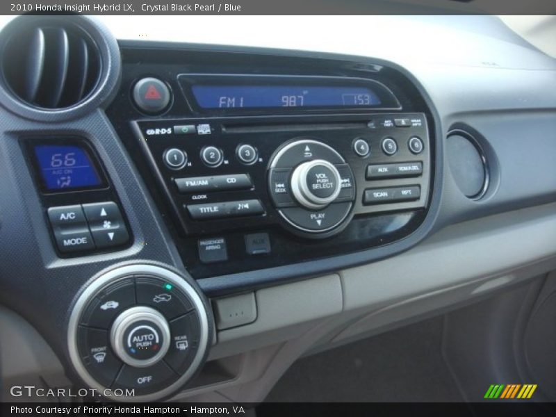Crystal Black Pearl / Blue 2010 Honda Insight Hybrid LX