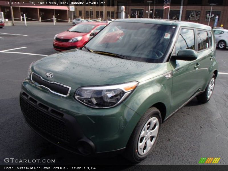 Kale Green / Black Diamond Woven Cloth 2014 Kia Soul 1.6