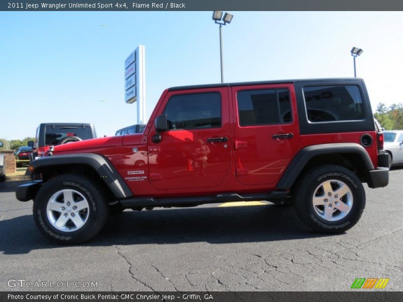 Flame Red / Black 2011 Jeep Wrangler Unlimited Sport 4x4
