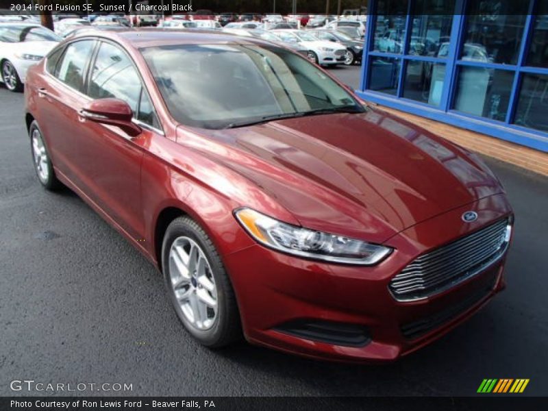 Sunset / Charcoal Black 2014 Ford Fusion SE
