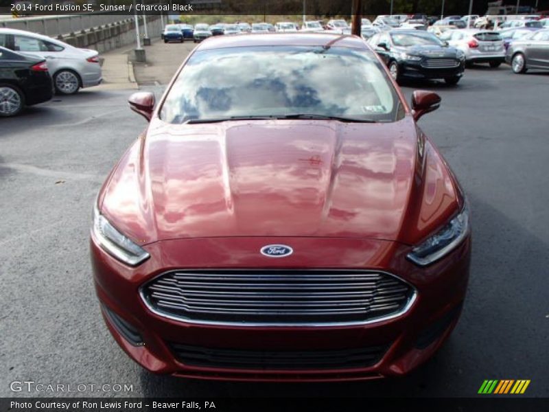Sunset / Charcoal Black 2014 Ford Fusion SE