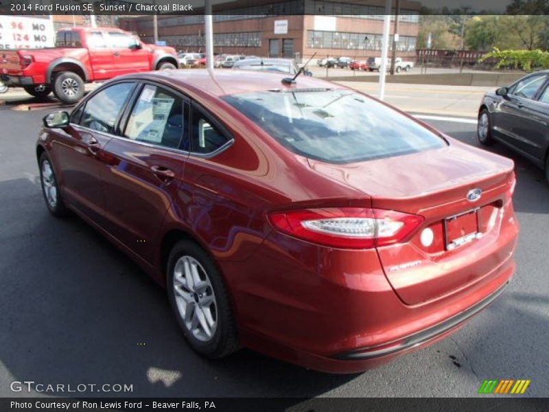Sunset / Charcoal Black 2014 Ford Fusion SE