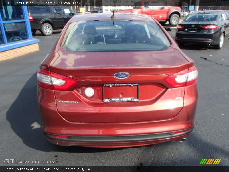 Sunset / Charcoal Black 2014 Ford Fusion SE